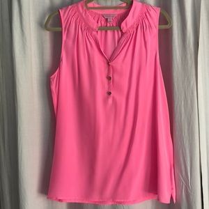 Lilly Pulitzer Bright Pink Silk Bailey Top